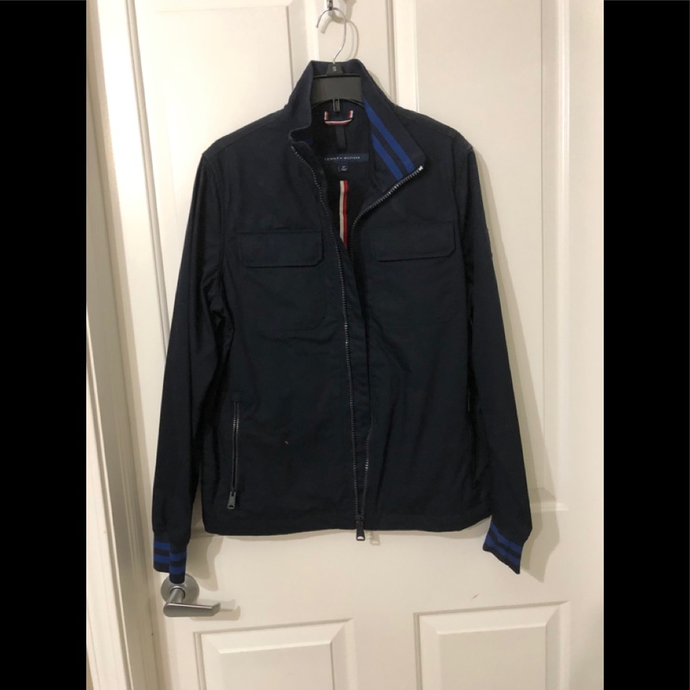 New TOMMY HILFIGER Men tech stand collared jacket Size Small